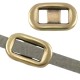 DQ metal buckle clasp for flat cord - 22x13mm - Antique bronze